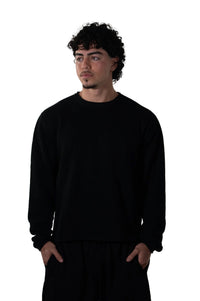 BLK KNIT LNG SLVE