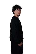 BLK KNIT LNG SLVE