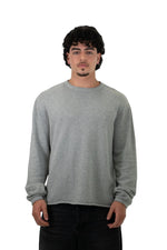 GRY KNIT LNG SLVE