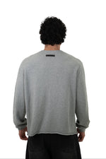GRY KNIT LNG SLVE