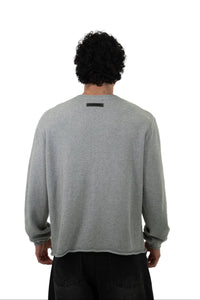 GRY KNIT LNG SLVE