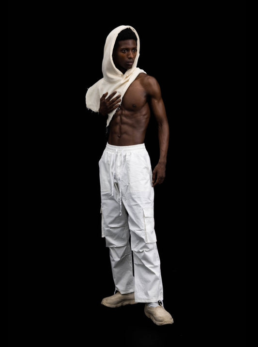 WHITE CARGO PANTS