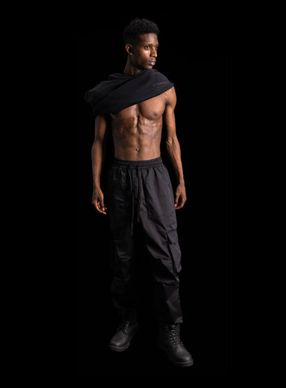 BLACK CARGO PANTS